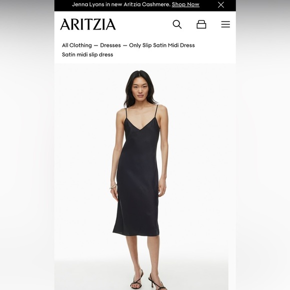 Aritzia Wilfred only Slip midi Dress sz M NWT - Picture 1 of 14